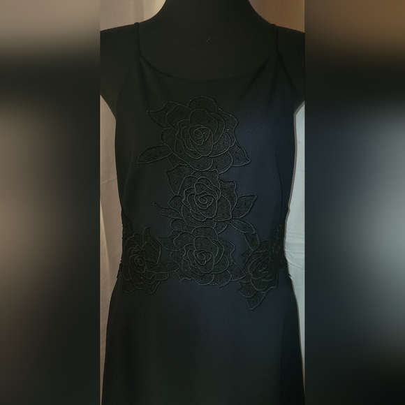 AIDAN MATTOX  navy blue high low dress - Picture 2 of 6